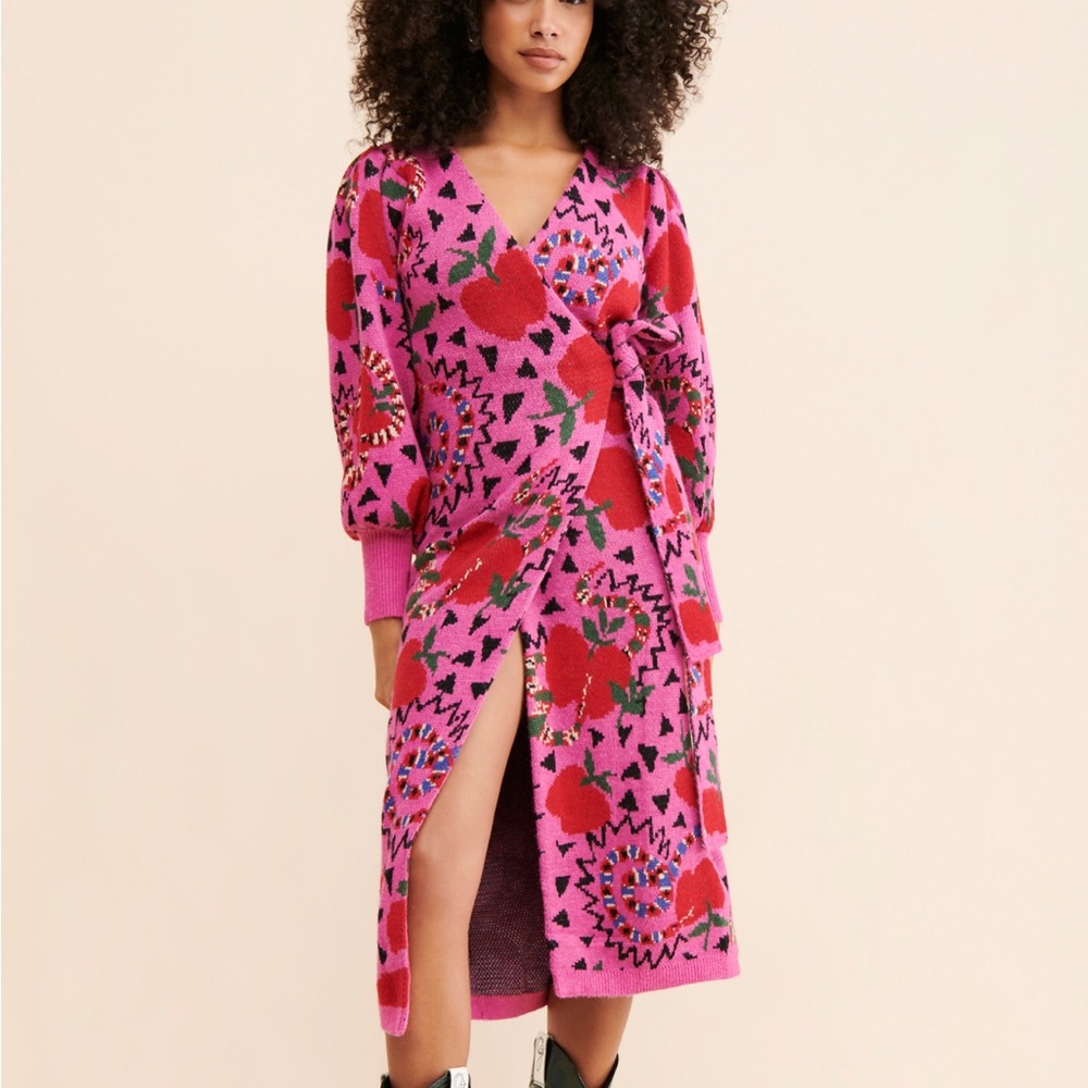 FARM Rio snake fruit sweater dress